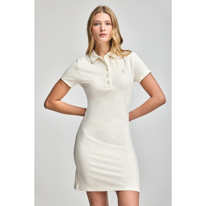 Vestido polero color crudo con logo Rigby Go