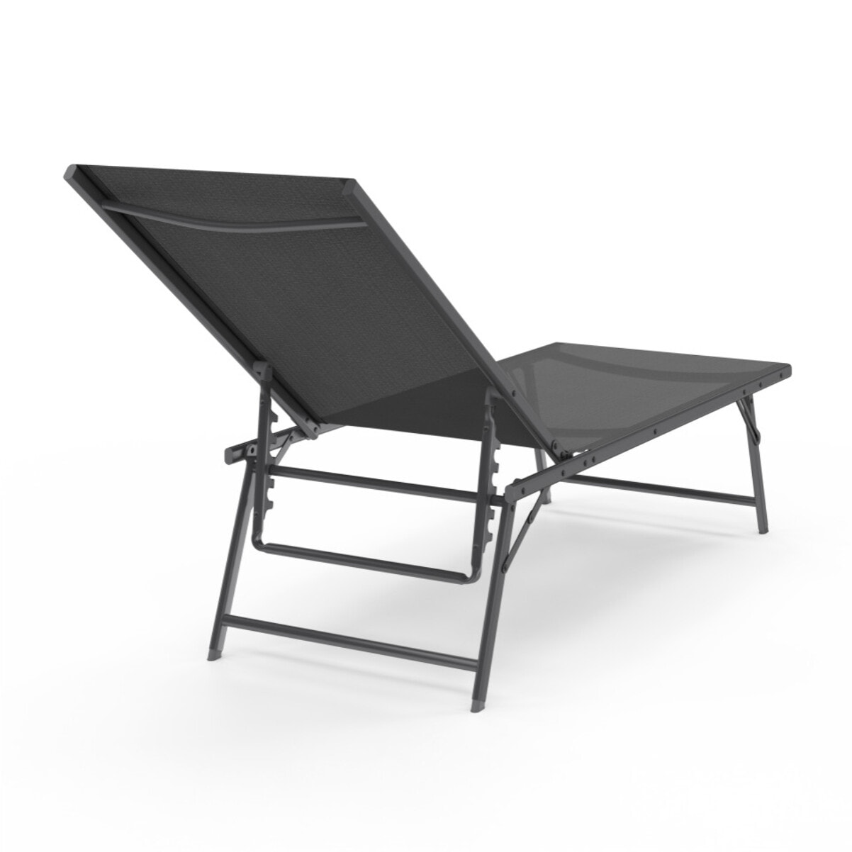 Transats inclinables Malaga 4 positions gris - lot de 2