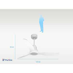 Ventilateur de plafond Réversible  Thermostat Pays vendable Wifi Moteur à courant continu Toits en pente Télécommande Adaptateur 2/3 Lames Hypersilence