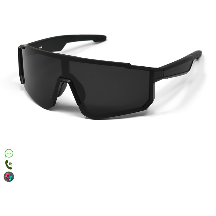 Gafas deportivas inteligentes QY01, llamada bluetooth, asistente de voz, control remoto de la cámara.