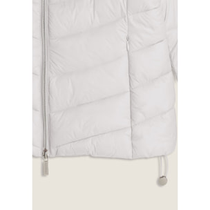 Piumino donna trapuntato con collo alto e finitura lucida