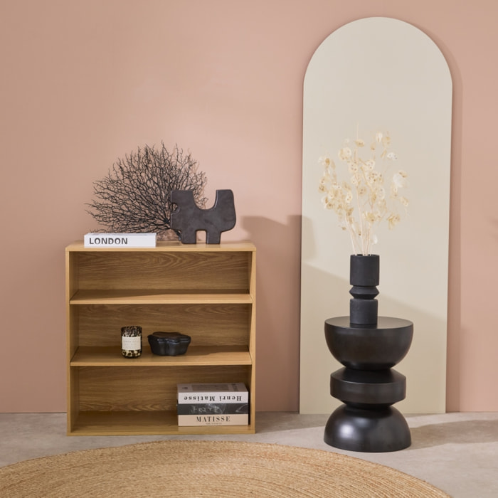 Etagère. bibliothèque. module de rangement décor bois chêne 2 étagères L 70 x P 35 x H 70cm - Kompo