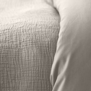 Parure housse de couette 100% gaze de coton gris