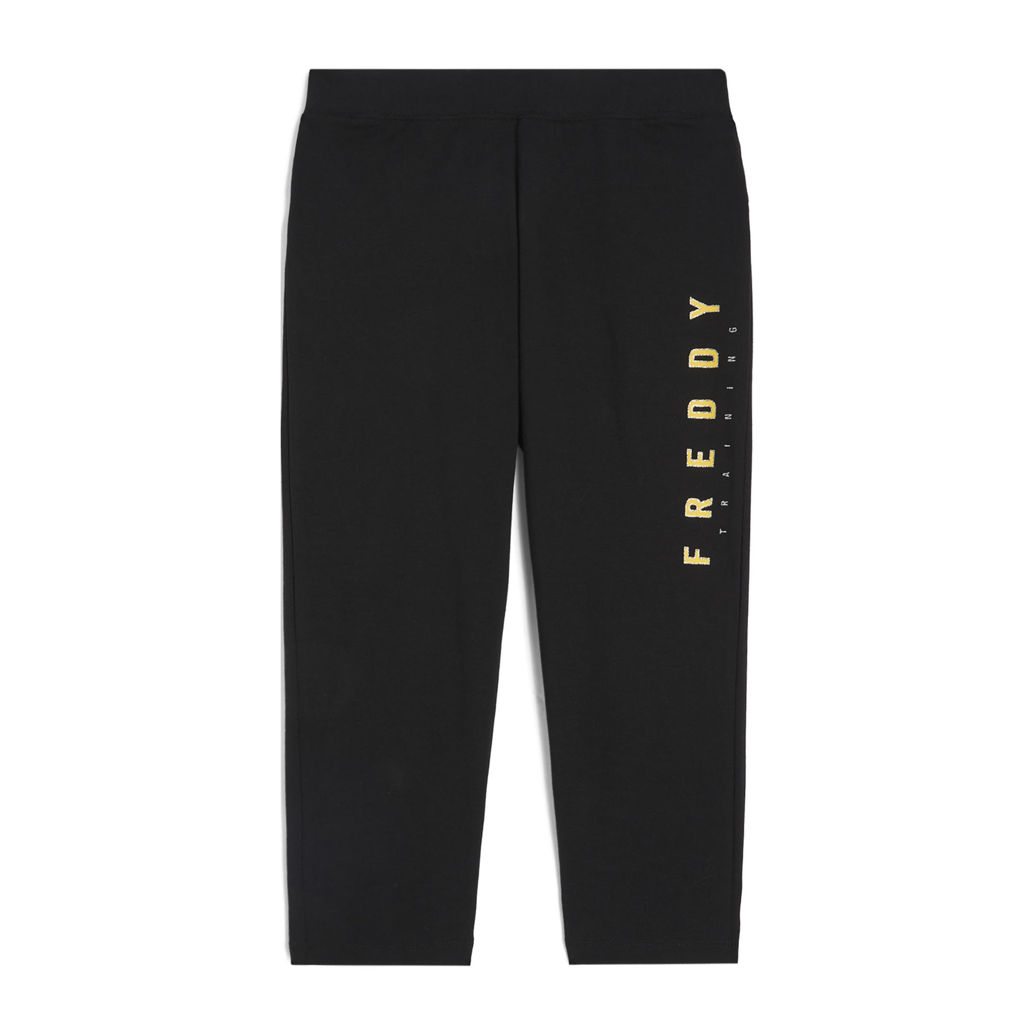 Leggings corsaro in heavy jersey stretch con logo sul fianco