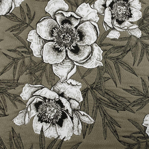 Tissu d'ameublement aux impressions florales - Vert Olive