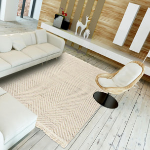 Tapis kilim tissé en laine motif géométrique DEGU