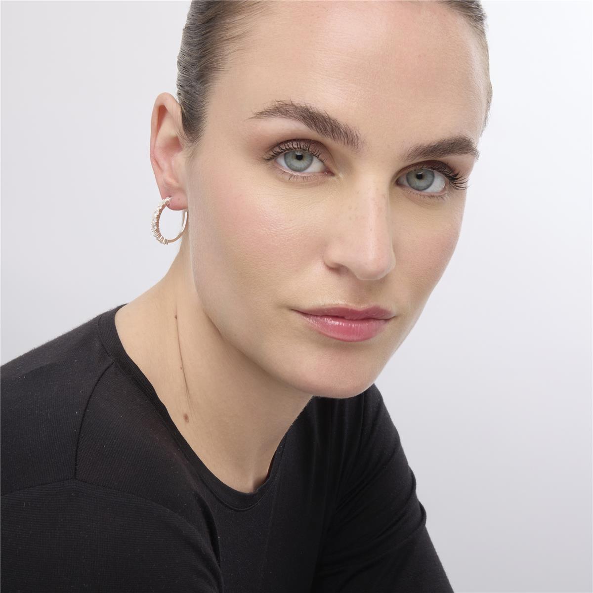 Pendientes acabado plata y Circonita Brillante