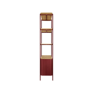 Etagère bibliothèque métal courbé et décor bois 6 niveaux MOLTO