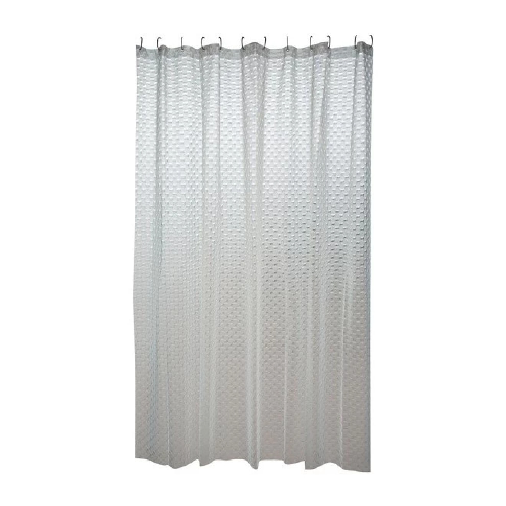 Rideau de douche EVA BOMBAY 180x200cm QUALITà PREMIUM Transparent - Anneaux inclus MSV