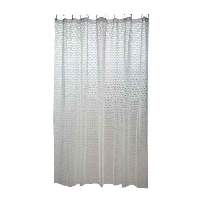 Rideau de douche EVA BOMBAY 180x200cm QUALITà PREMIUM Transparent - Anneaux inclus MSV