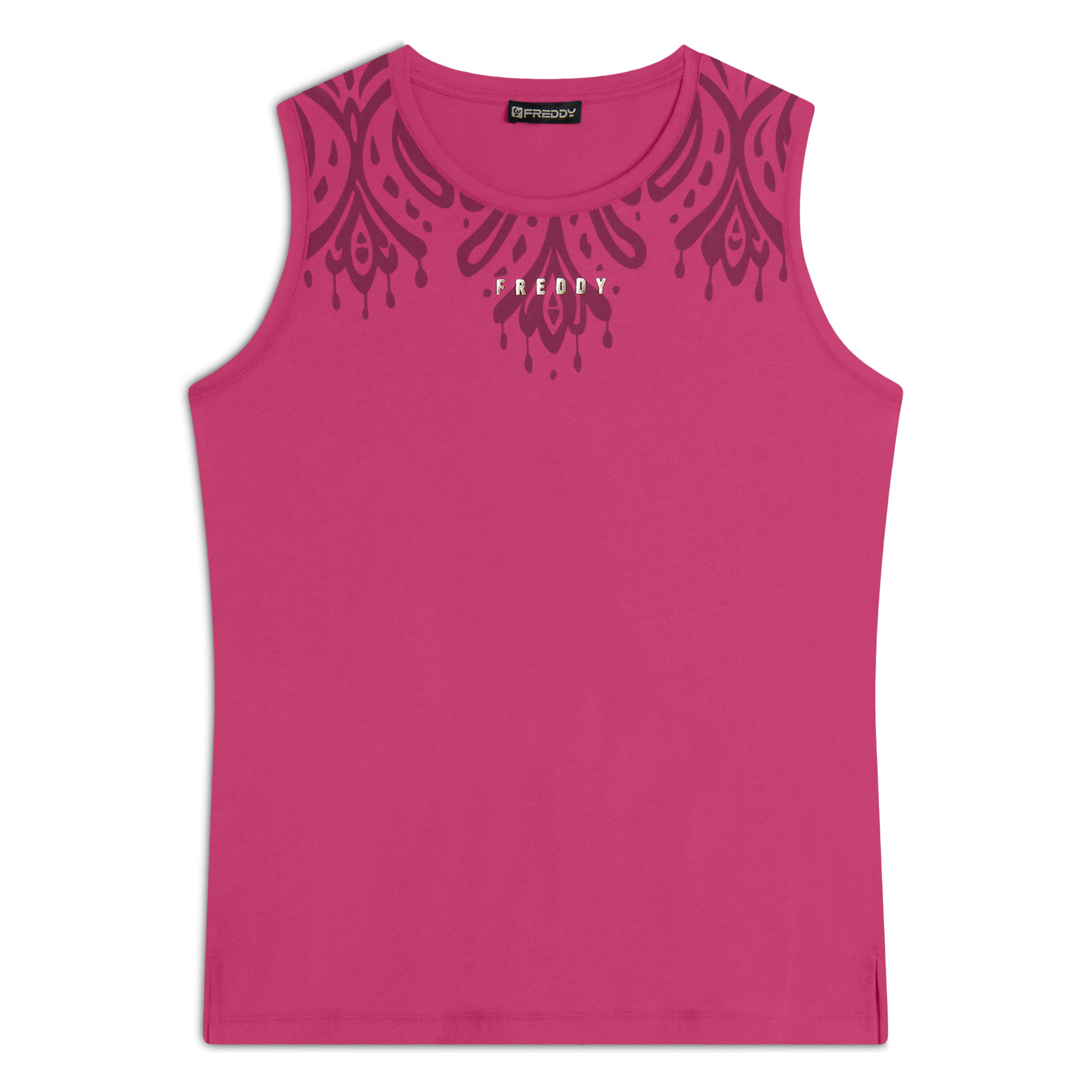 Canotta in jersey con stampa floreale sulle spalle