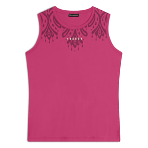 Canotta in jersey con stampa floreale sulle spalle