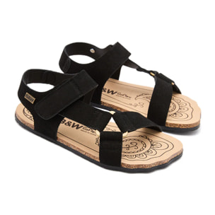 Sandalias Abiertas Barefoot Goflex en Negro