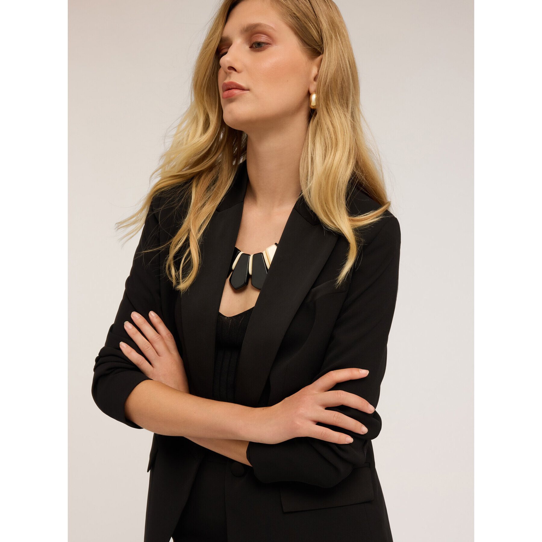 Motivi - Blazer en satén reversible - Negro