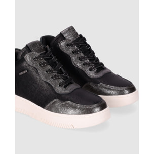 Deportivos de Piel - Negro - Tacón: Bajo