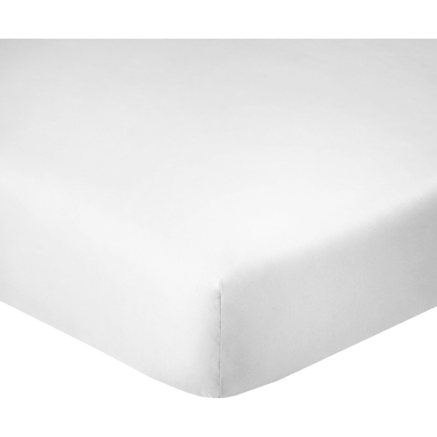 Drap Housse 140x190cm Bonnet 35cm 100% Coton 57fils Blanc