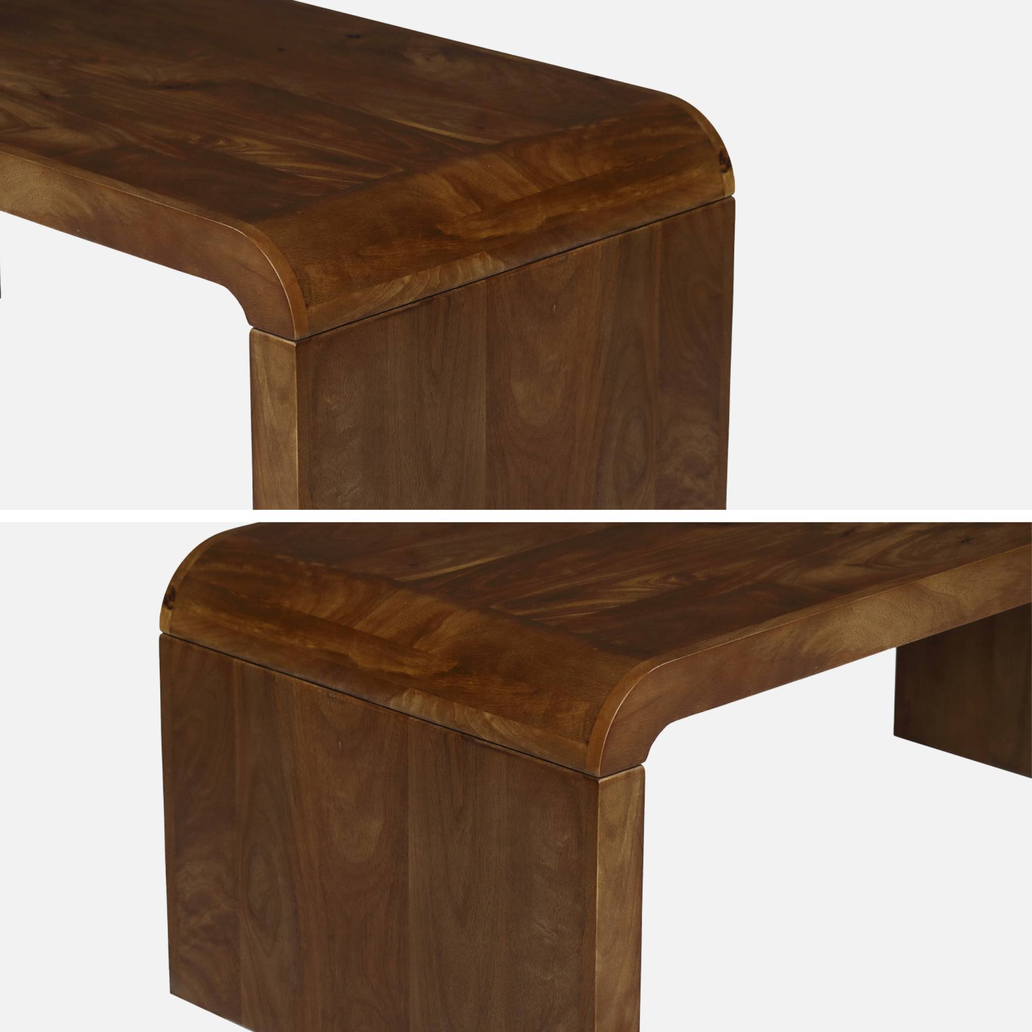 Table basse rectangulaire en bois de manguier massif 100cm noyer