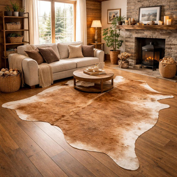 Tapis peau de vache kilm fait à la main SAHA