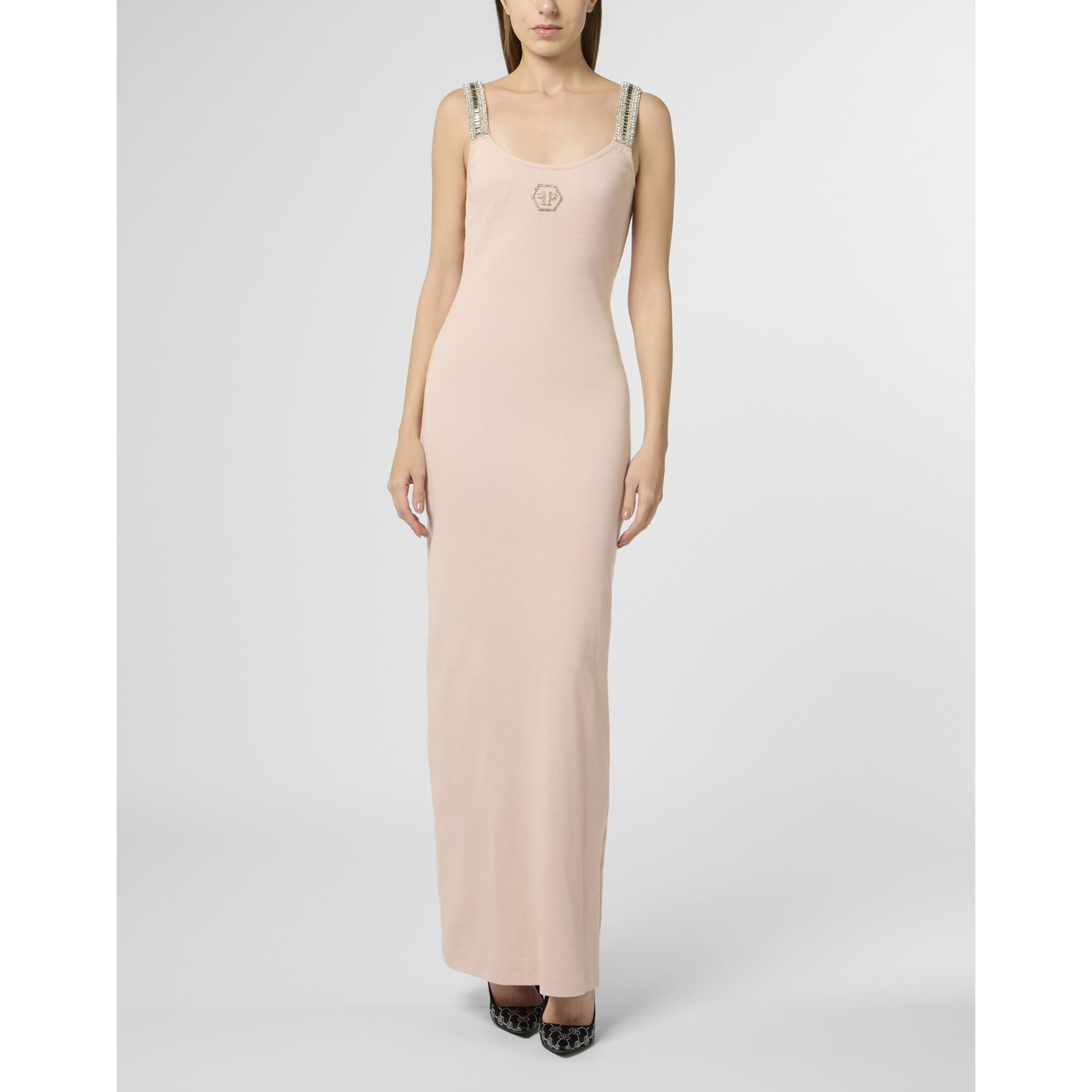 PHILIPP PLEIN Long Tank Dress Strass Hexagon