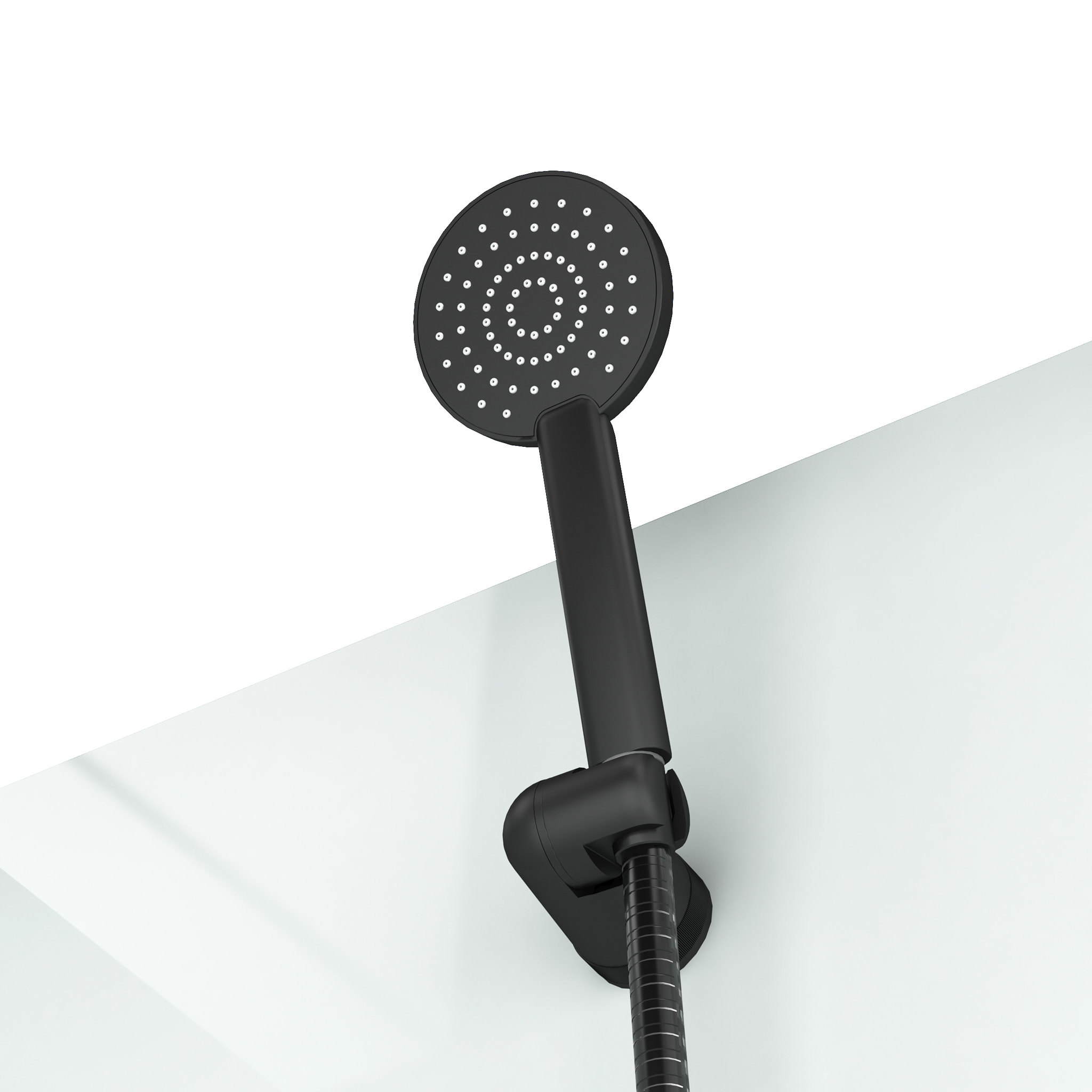 Cabine de douche rectangulaire 110x80x197 cm - Porte coulissante - Fonds Blancs & Profilés Noir Mat