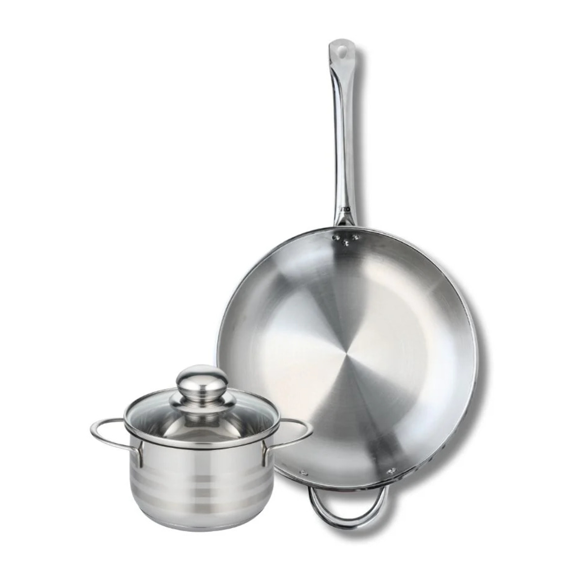 Ensemble de 1 Poêle de cuisson 32 cm et 1 faitout 16 cm Elo Profi Brillant