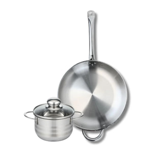 Ensemble de 1 Poêle de cuisson 32 cm et 1 faitout 16 cm Elo Profi Brillant
