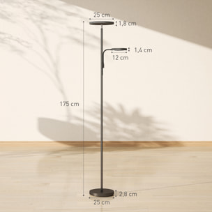 Lampadaire LED 42W dimmable 2700K-6500K 4 couleurs variation continue 4 modes scène télécommande noir