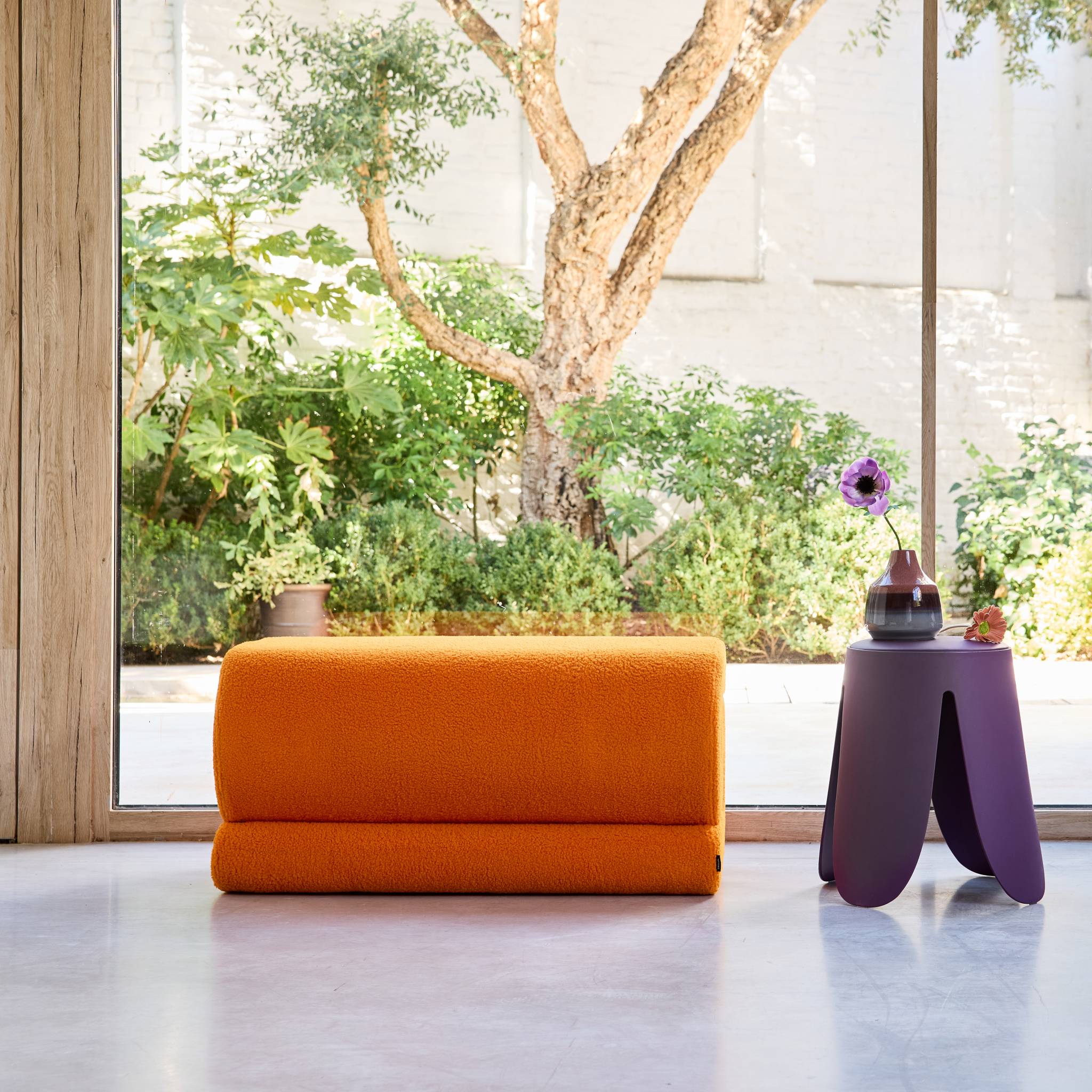 Banc design revêtement bouclette 1-2 places SASHA