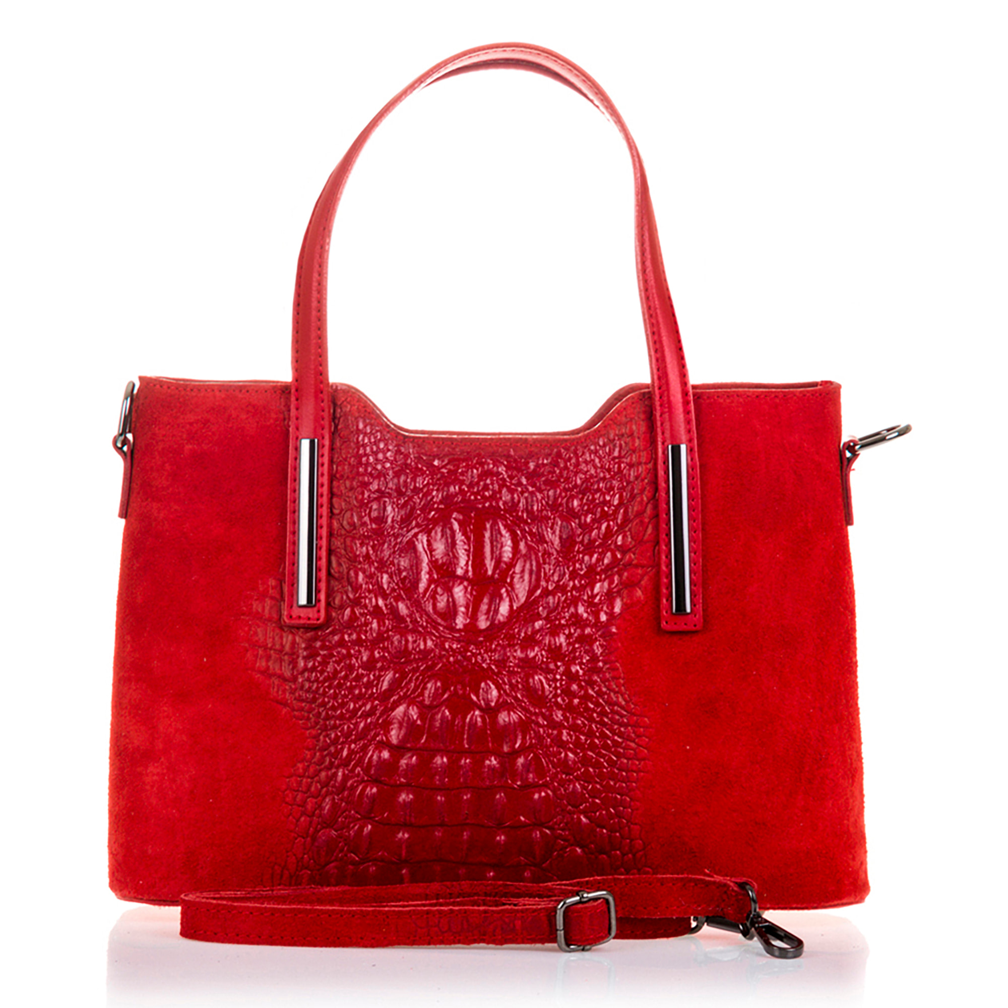 Fiesole Borsa tote Donna.Pelle autentica Camoscio Stampato Coccodrillo