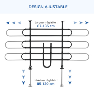 Grille de séparation extensible voiture barrière de sécurité barre réglable pour chien acier noir