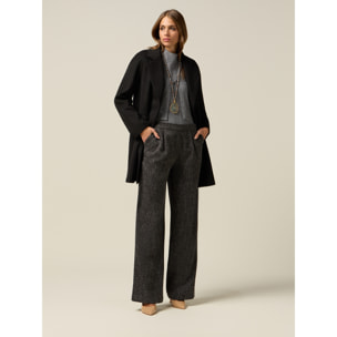 Oltre - Pantaloni palazzo misto viscosa - Grigio