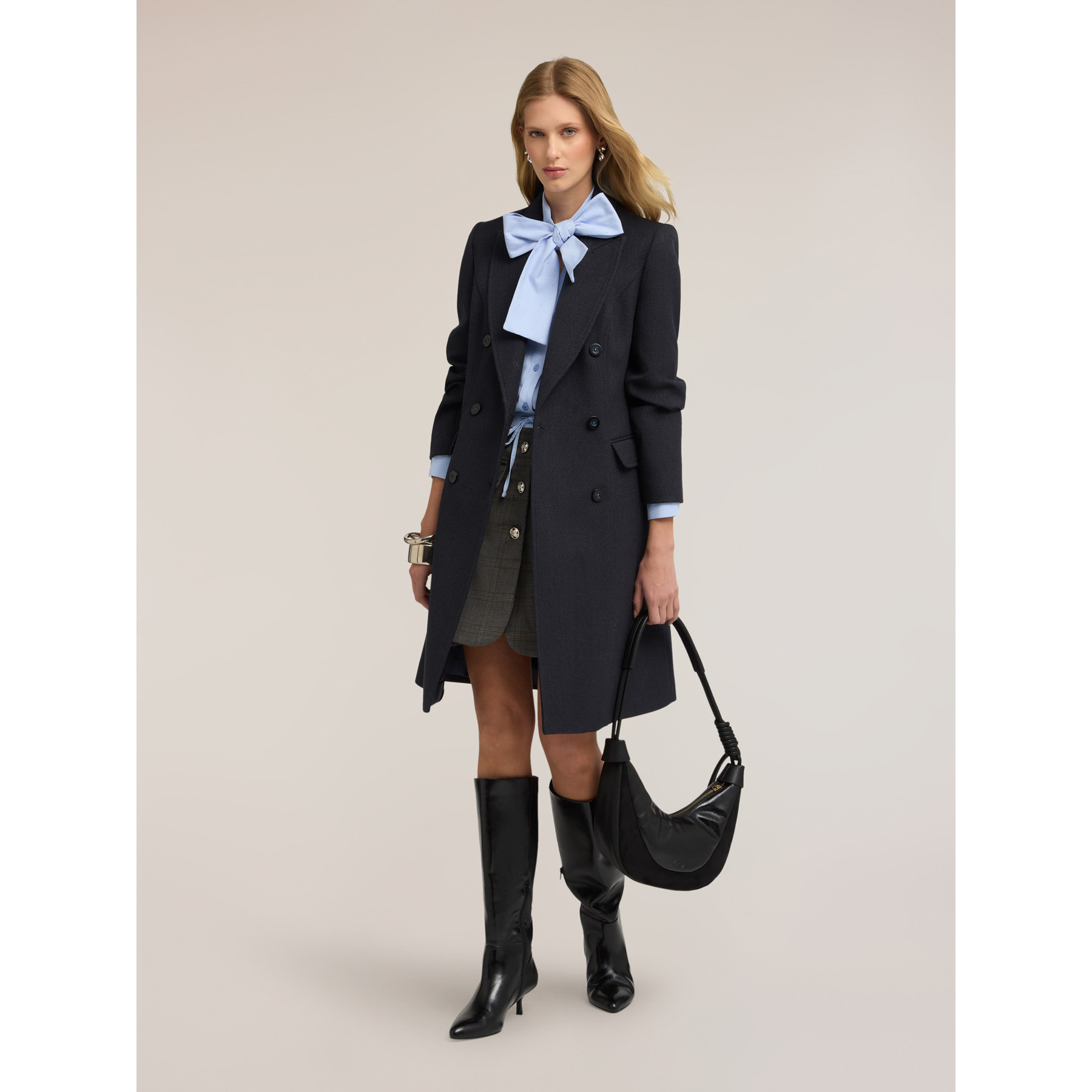 Motivi - Cappotto lungo doppiopetto - Blu