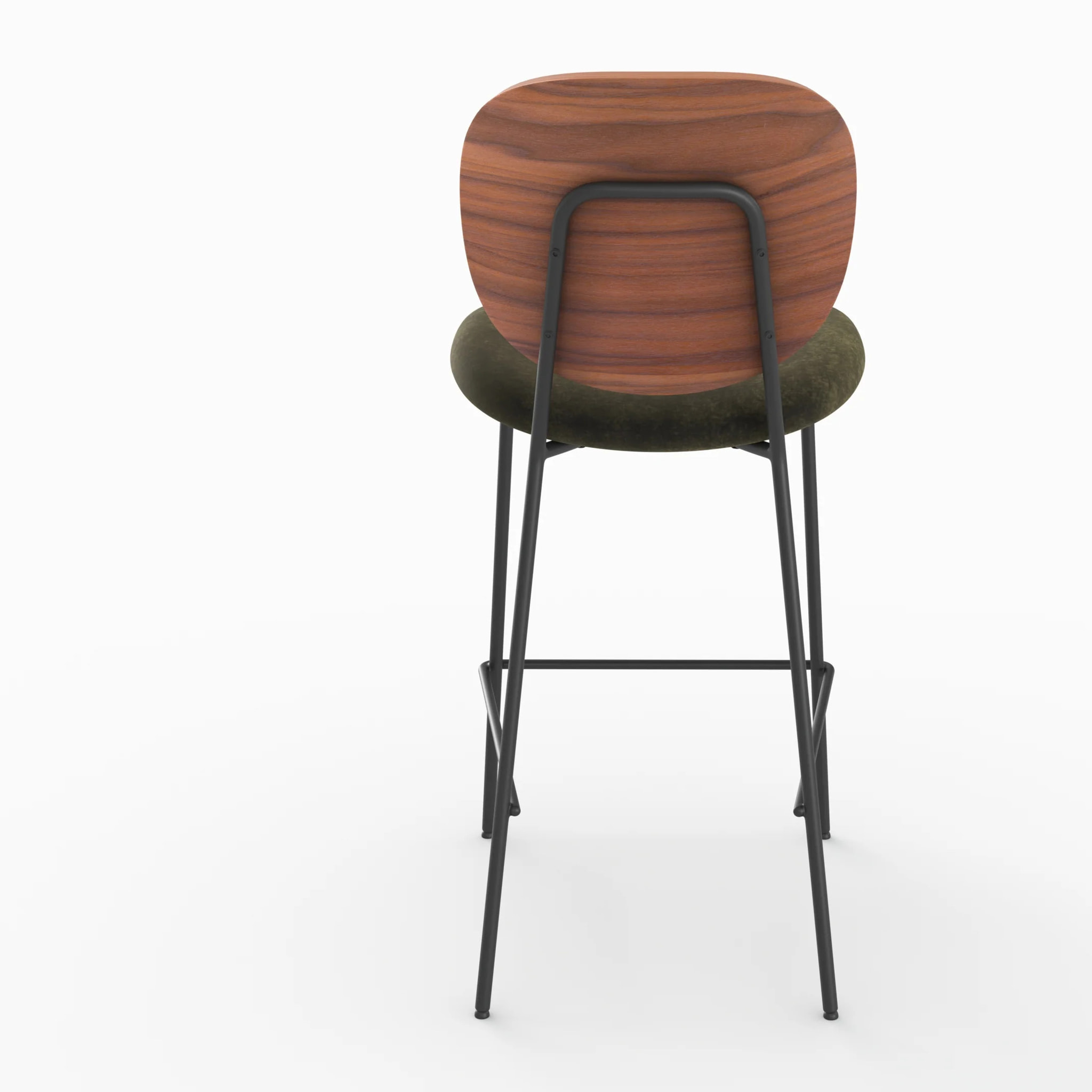 Lot de 2 chaises pour îlot central 65,5 cm en velours vert kaki - Simone