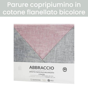 Parure copripiumino una piazza e mezza in flanella di cotone caldo e morbido, set sacco copripiumino con federa double face, tessuto tinto filo traspirante e resistente, ideale per inverno, comfort avvolgente, facile da lavare e durevole