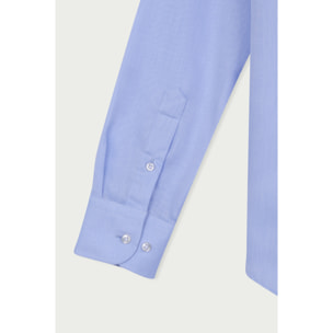 Camicia Uomo 1 Bottone Francese Slim Armaturato Care Free Celeste