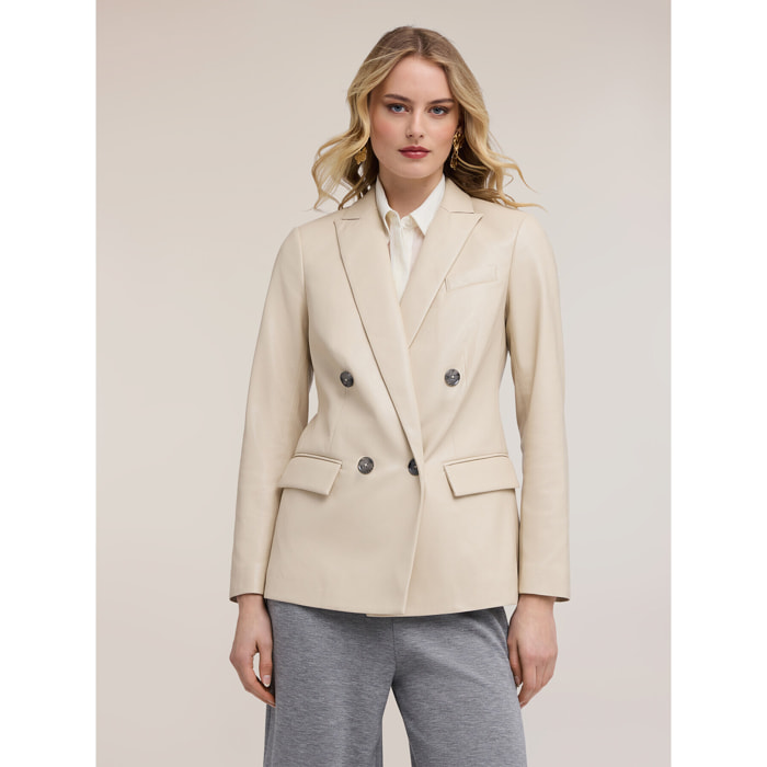 Motivi - Giacca blazer doppiopetto con revers - Bianco