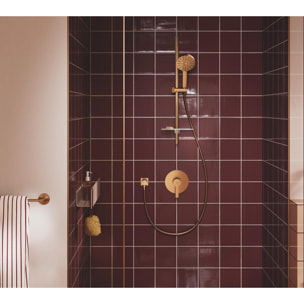 Ensemble de douche 3 jets (Pluie, Jet stimulant, Booster) - Warm Sunset brossé