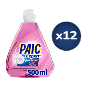 Pack de 12 - Liquide Vaisselle Paic Expert anti traces - 500ml