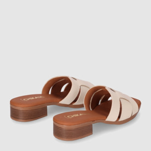 Sandalias de Piel - Hielo - Tacón: 3 cm