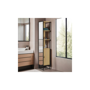 Colonne de salle de bain Memphis 1 porte avec miroir 170cm