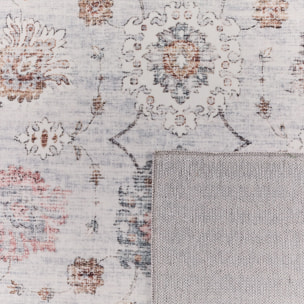 OTTOMAN - Tapis à poils courts doux à motif classique gris