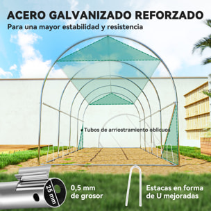 Invernadero de Exterior 4,5x2x2 m Invernadero de Túnel con Paredes Laterales Enrollables Cubierta Extra 8 Ventanas de Malla y 2 Puertas Enrollables Invernadero para Jardín Patio Verde