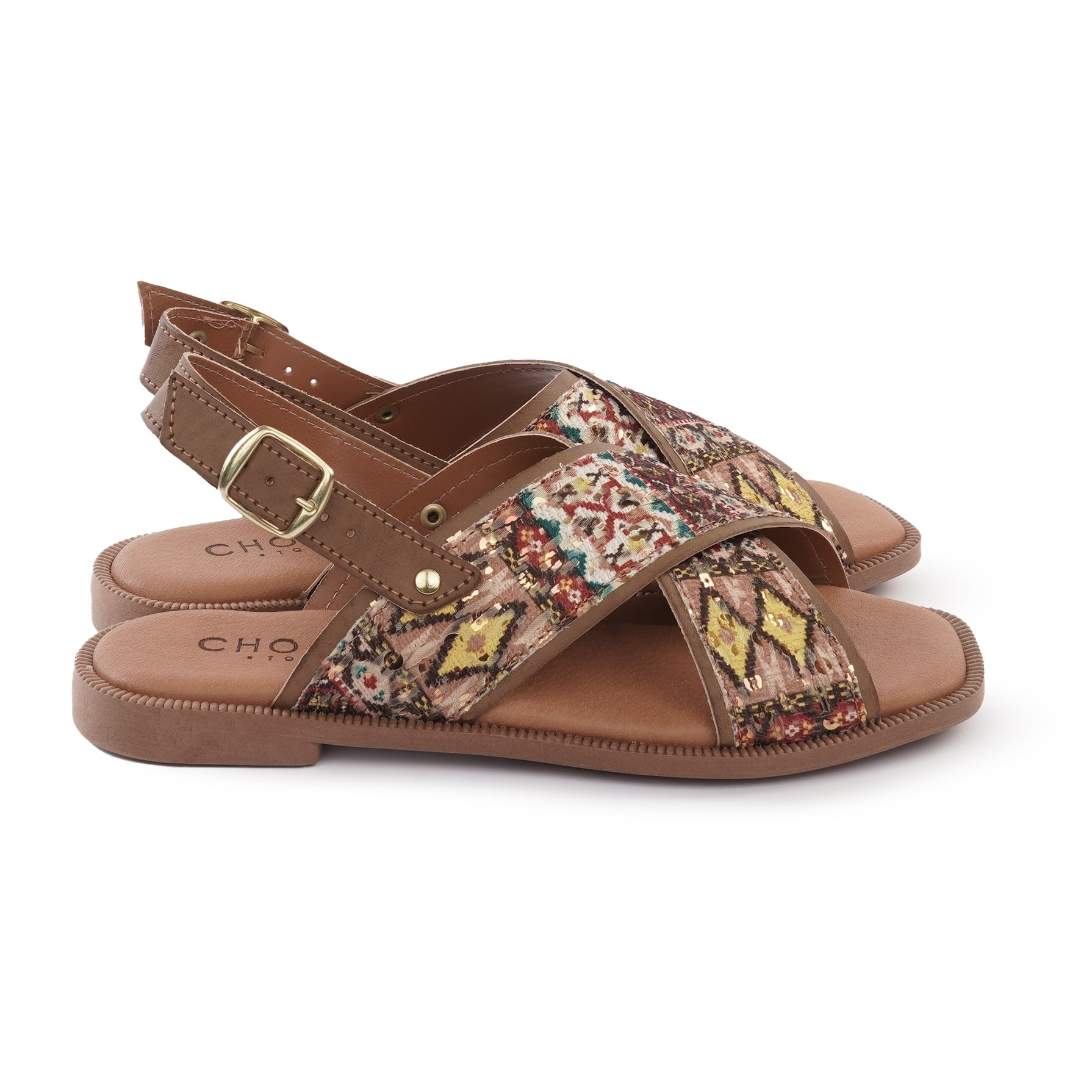 SANDALO FLAT INCROCIATO BEIGE