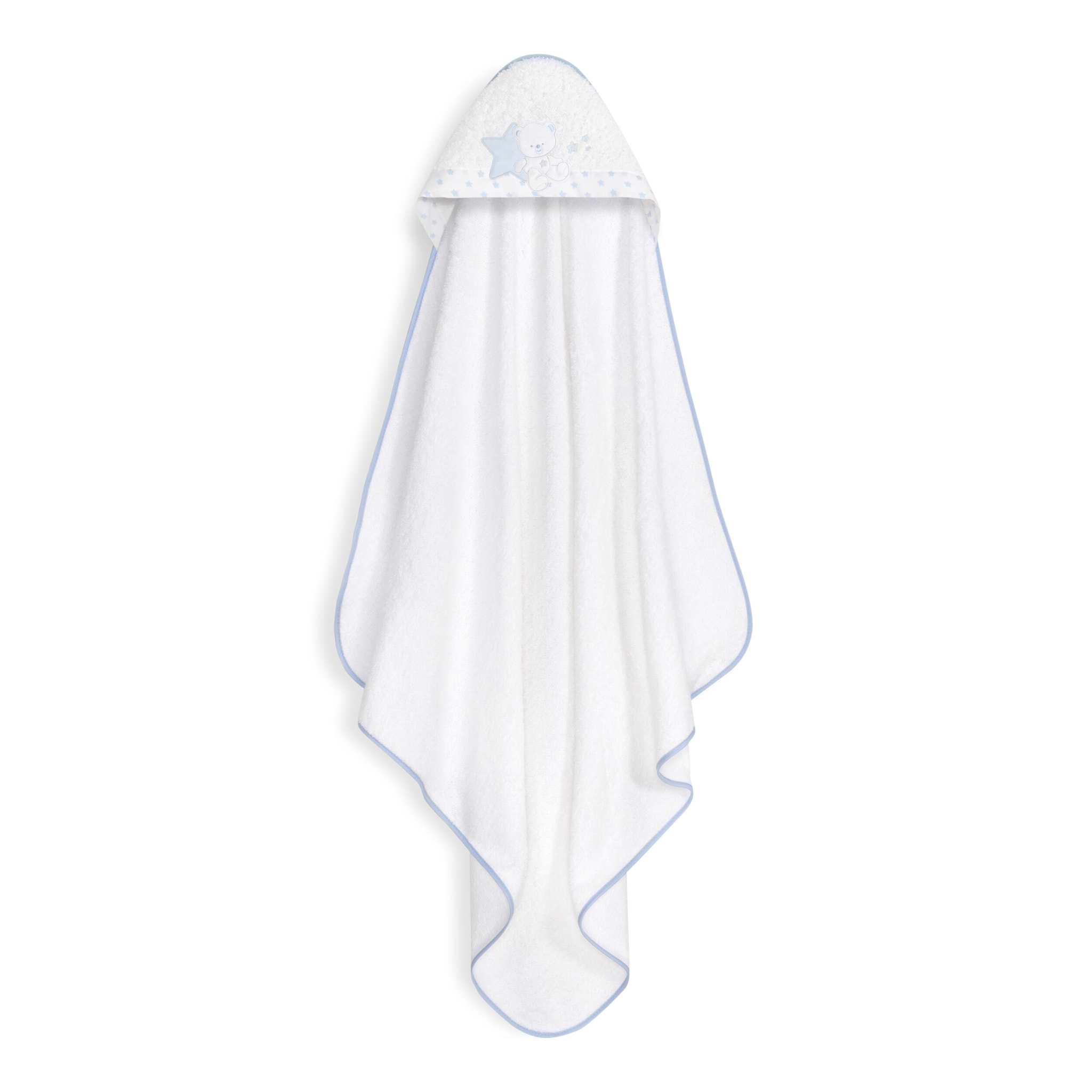 Capa Baño 1X1 Mod Osito Sentado Estrella+ Gorro Bco/Azul