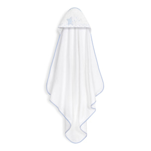 Capa Baño 1X1 Mod Osito Sentado Estrella+ Gorro Bco/Azul