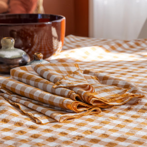 Serviette de table en chanvre et coton mélangés, PASSION VICHY