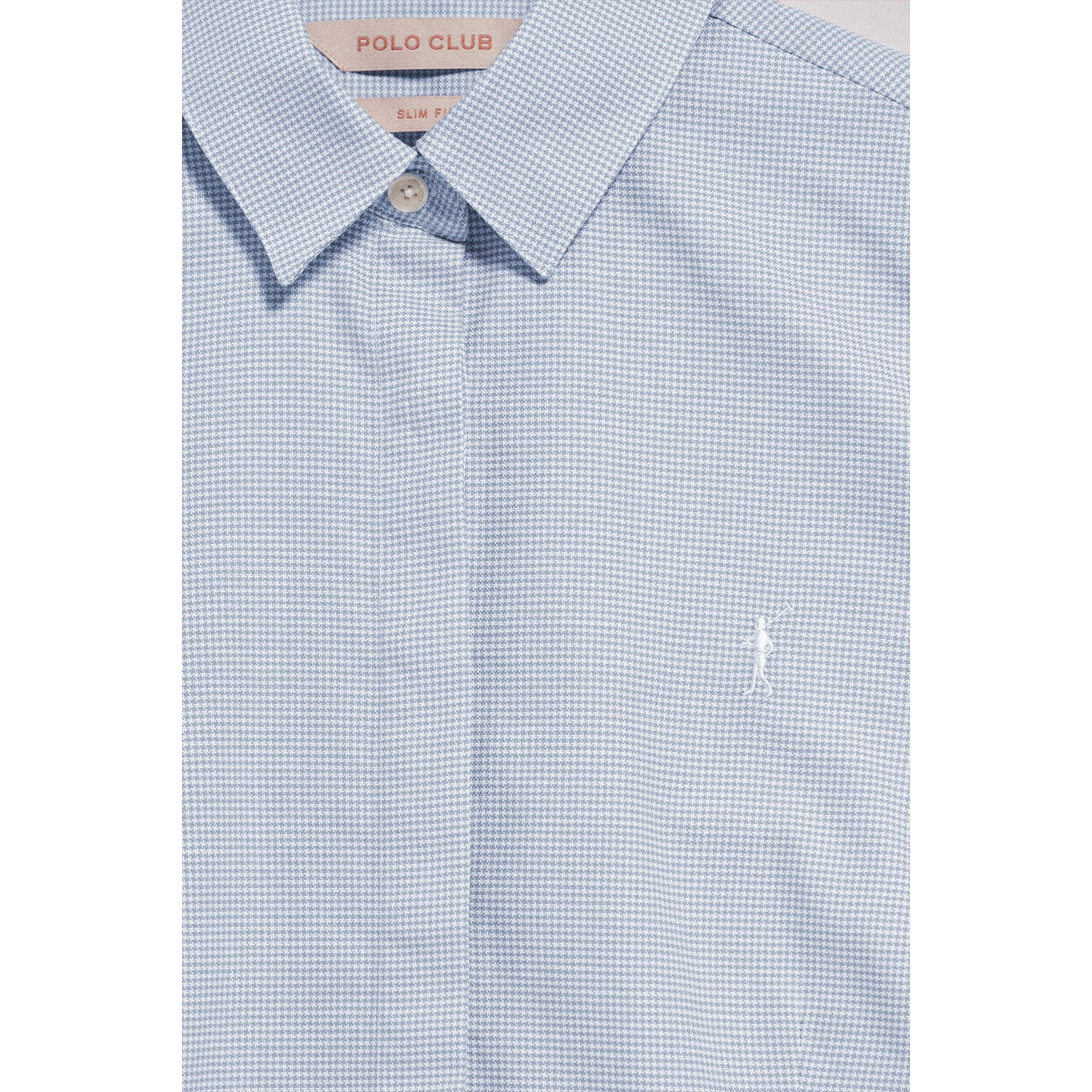 Camisa pata de gallo azul con bordado Rigby Go