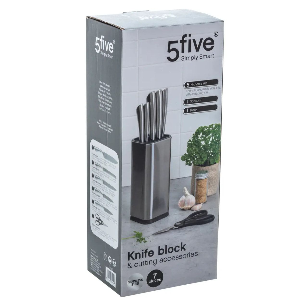 Bloc 5 couteaux "Silver Précision" manche acier