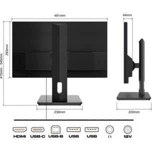 Ecran PC JAPANNEXT JN-i215FLFHSP 21,5" IPS Full HD 75Hz  HDMI - USB-C 65W KVM
