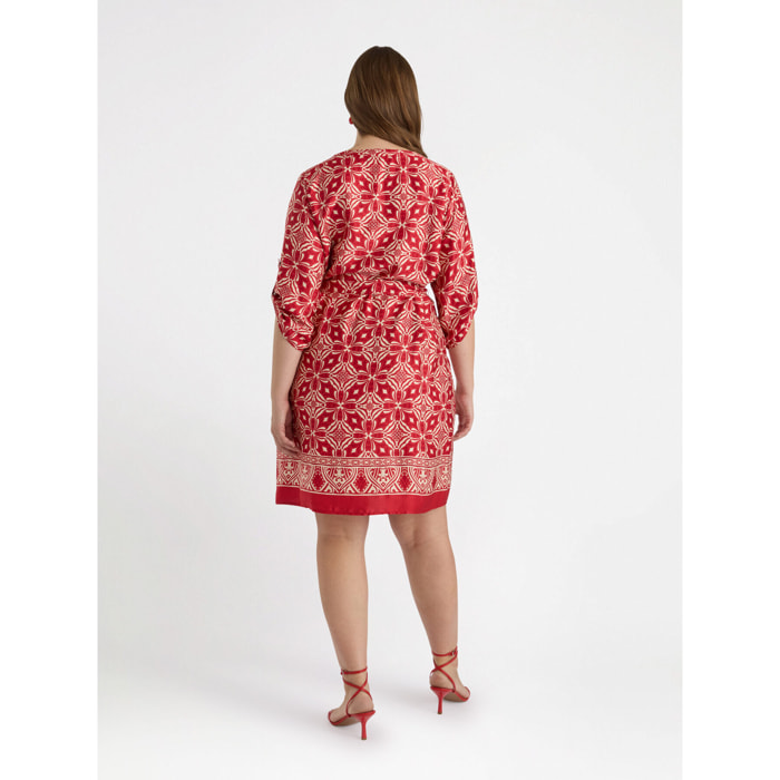 Fiorella Rubino - Vestito dalla stampa etnica - Rosso